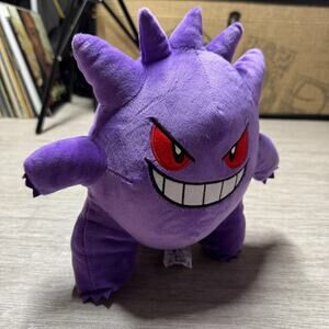 Pokemon Gengar Plush 11" Soft CUTE Purple Monster Toy